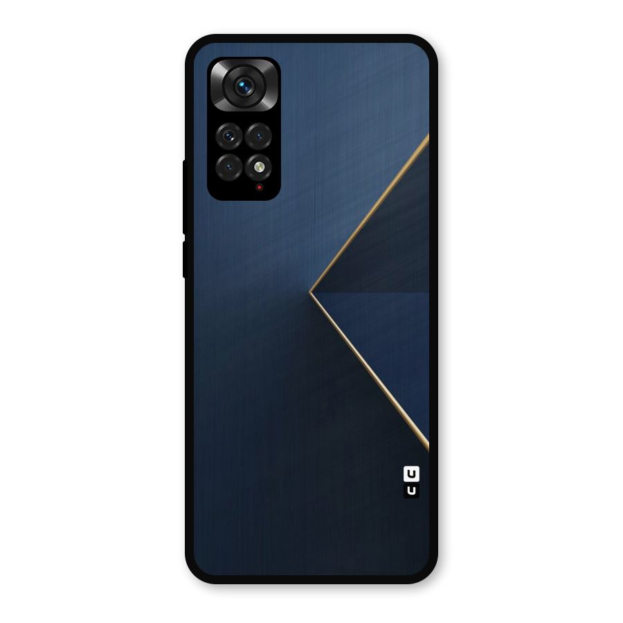 Golden Blue Triangle Metal Back Case for Redmi Note 11s