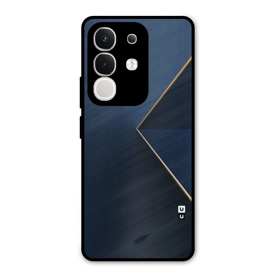 Golden Blue Triangle Metal Back Case for Vivo T4x
