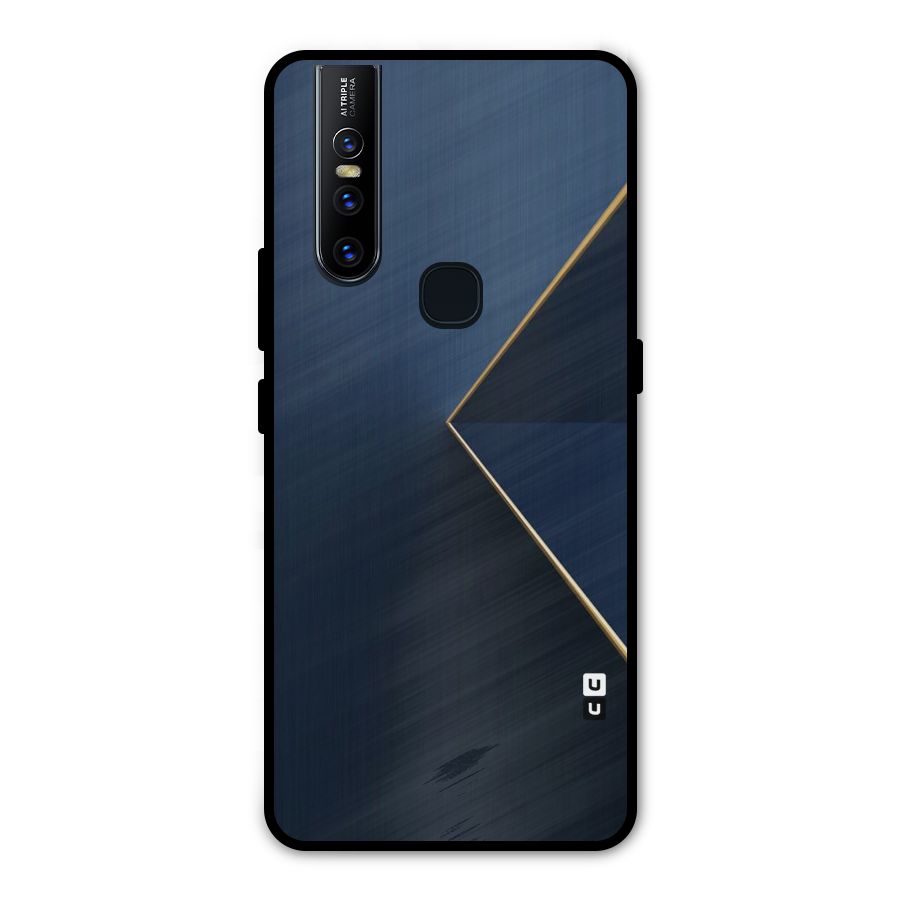 Golden Blue Triangle Metal Back Case for Vivo V15
