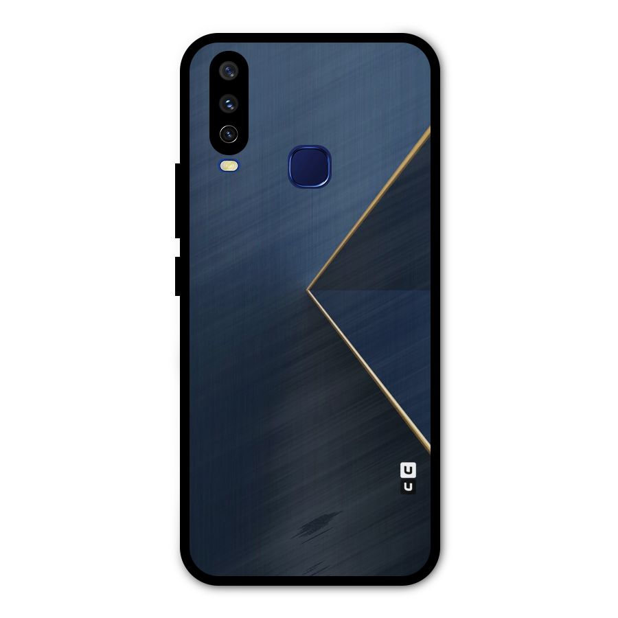 Golden Blue Triangle Metal Back Case for Vivo V17