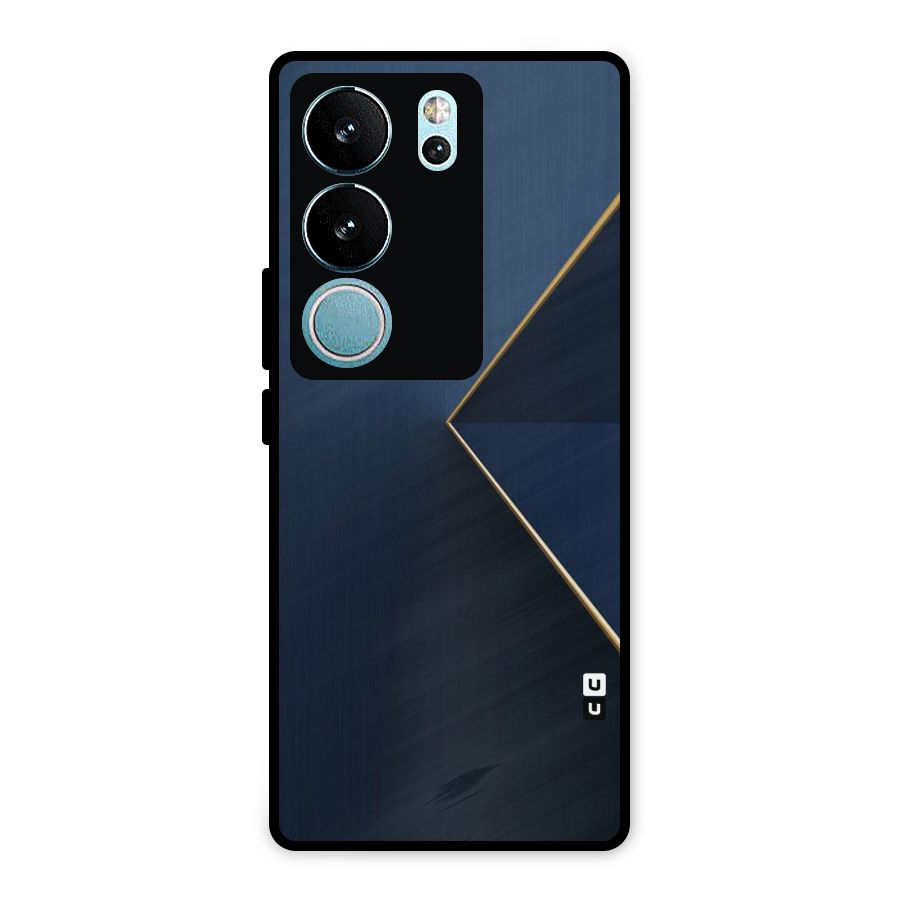 Golden Blue Triangle Metal Back Case for Vivo V29