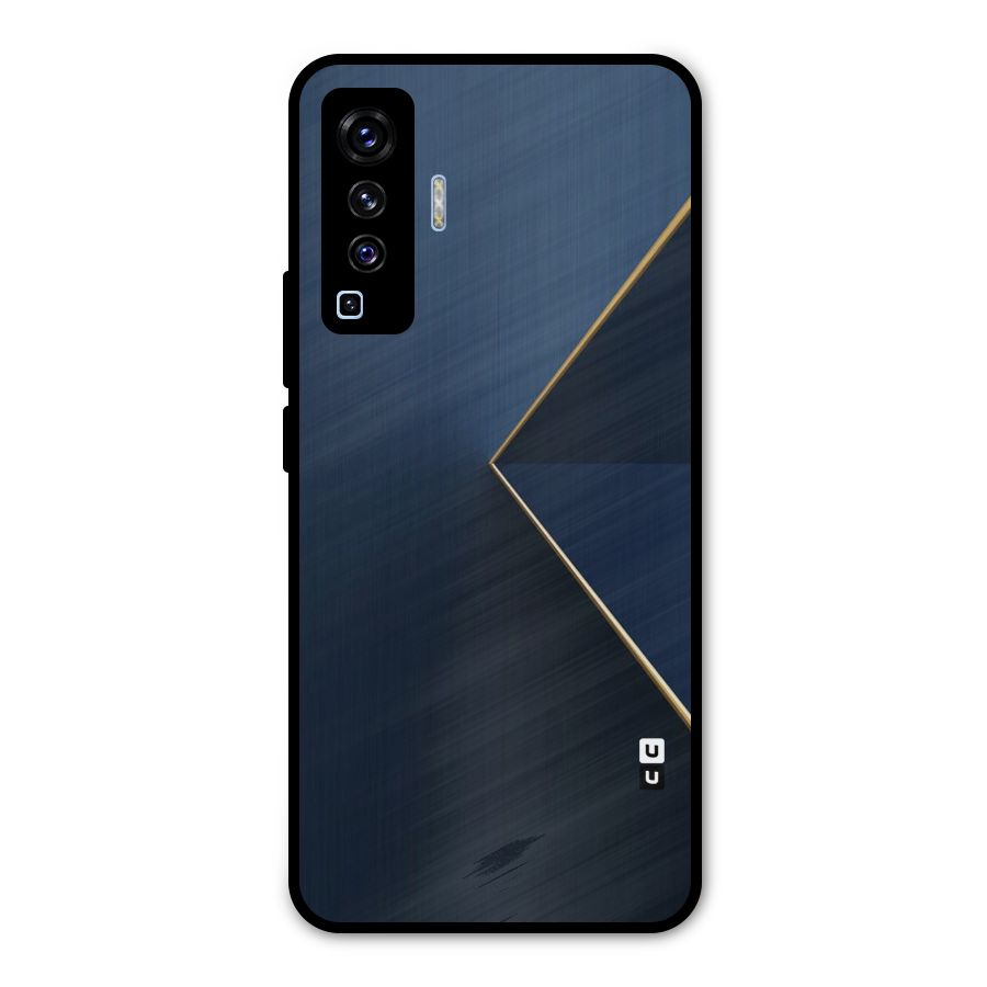 Golden Blue Triangle Metal Back Case for Vivo X50