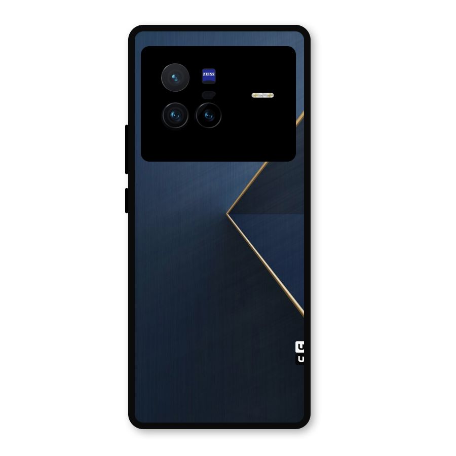 Golden Blue Triangle Metal Back Case for Vivo X80