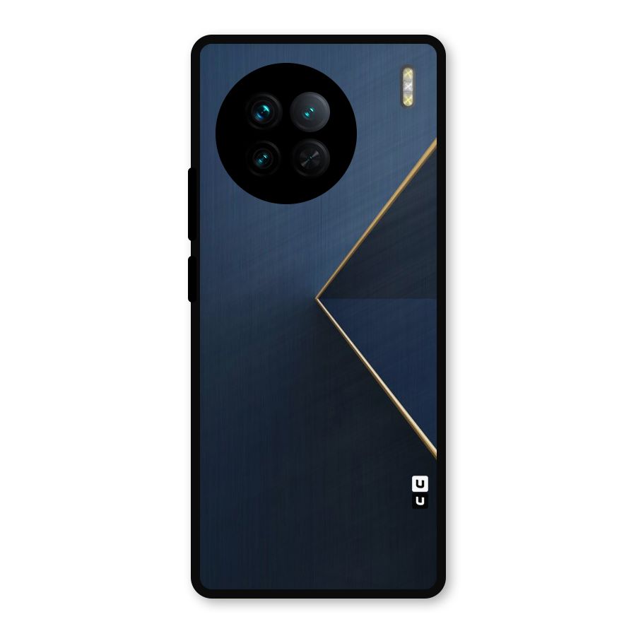 Golden Blue Triangle Metal Back Case for Vivo X90