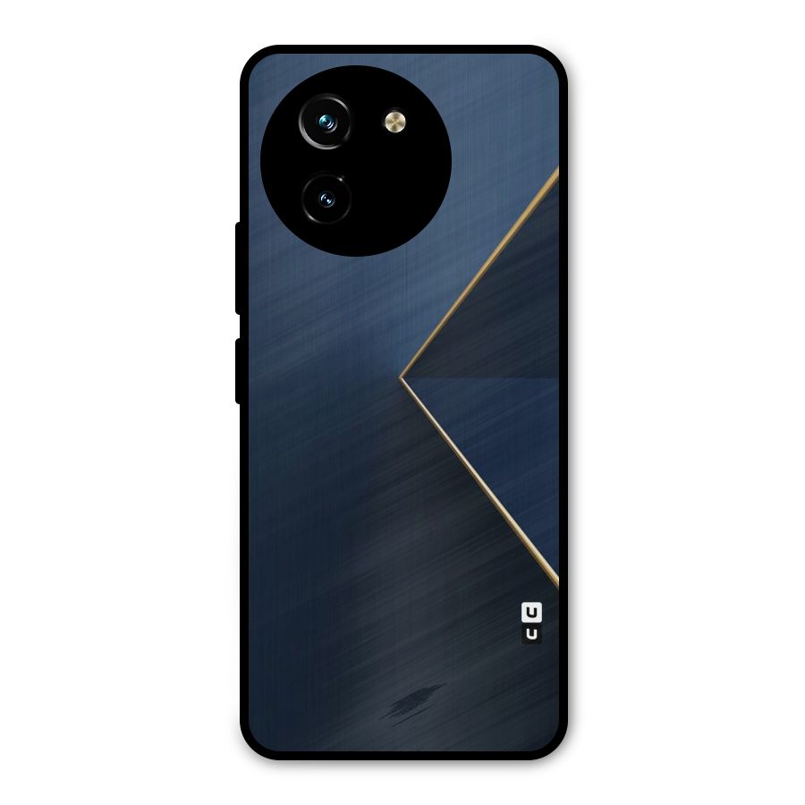 Golden Blue Triangle Metal Back Case for Vivo Y200i