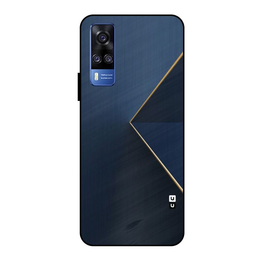 Golden Blue Triangle Metal Back Case for Vivo Y51