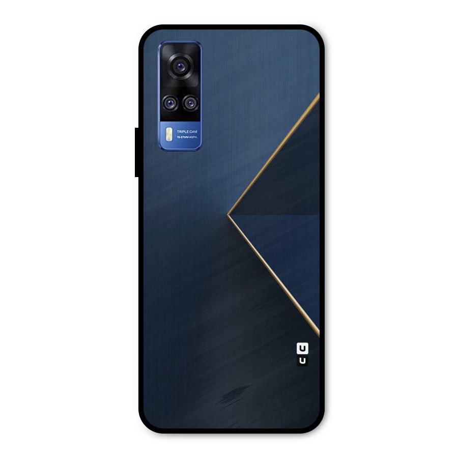 Golden Blue Triangle Metal Back Case for Vivo Y51A