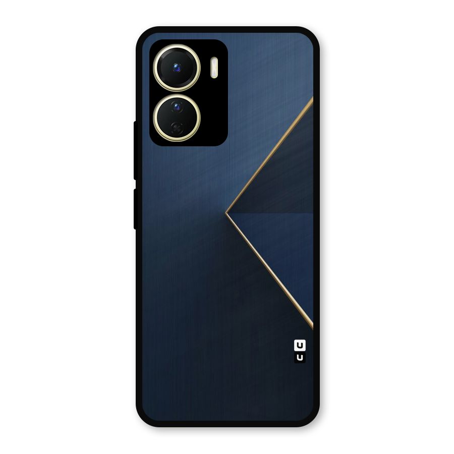 Golden Blue Triangle Metal Back Case for Vivo Y56