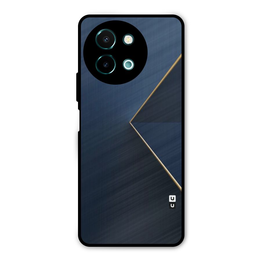 Golden Blue Triangle Metal Back Case for Vivo Y58