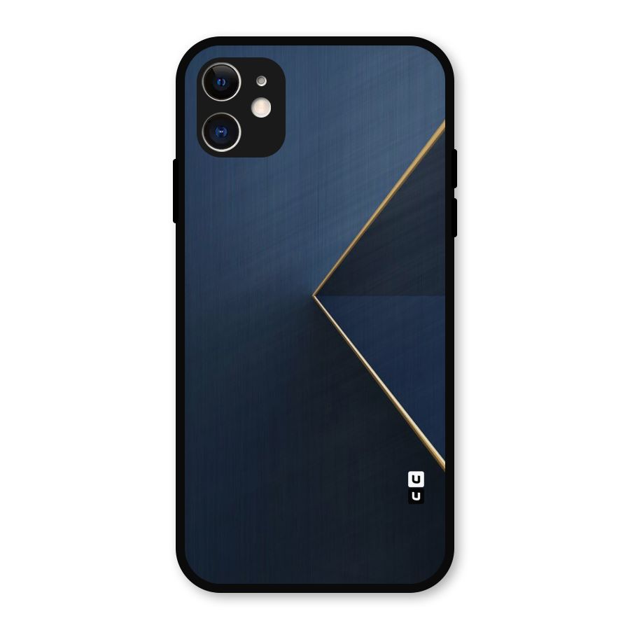 Golden Blue Triangle Metal Back Case for iPhone 11