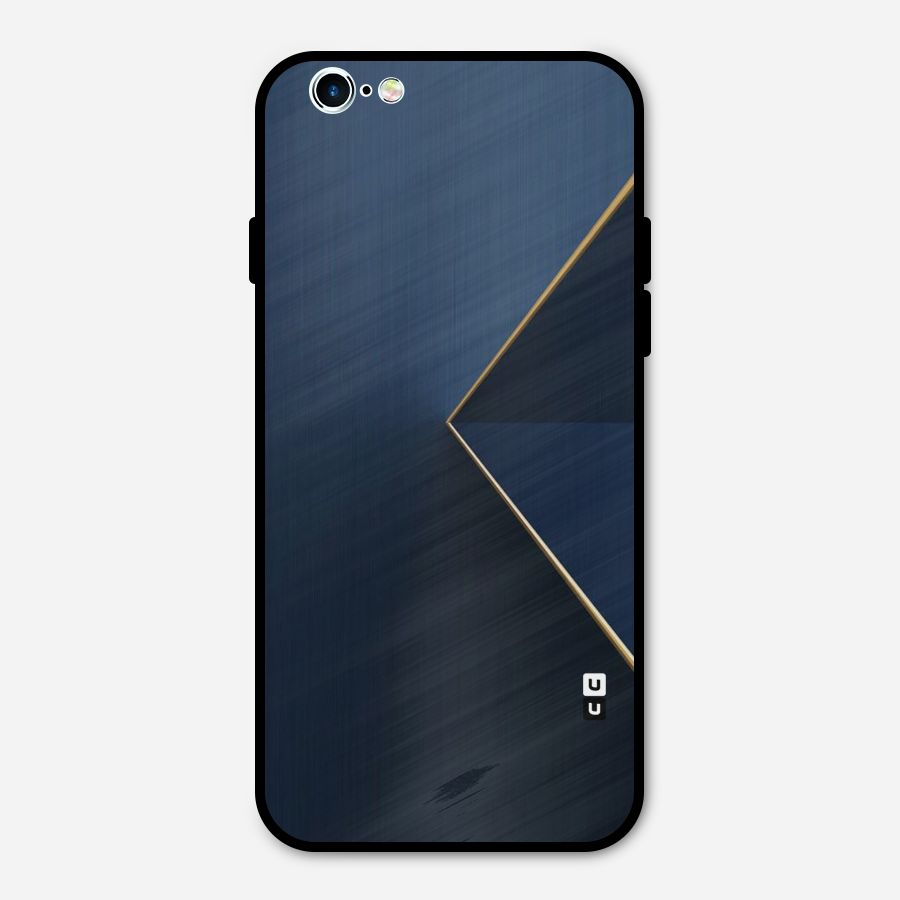 Golden Blue Triangle Metal Back Case for iPhone 6 6s