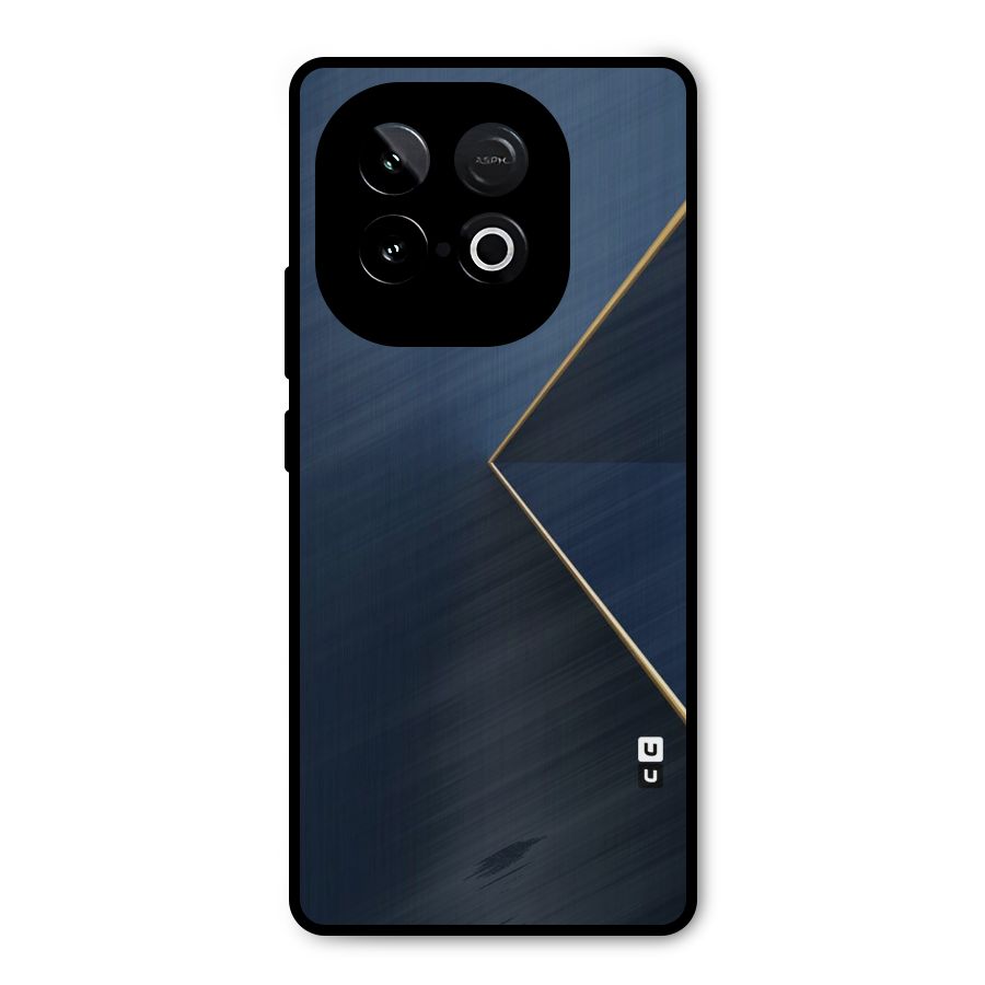 Golden Blue Triangle Metal Back Case for iQOO Neo 10
