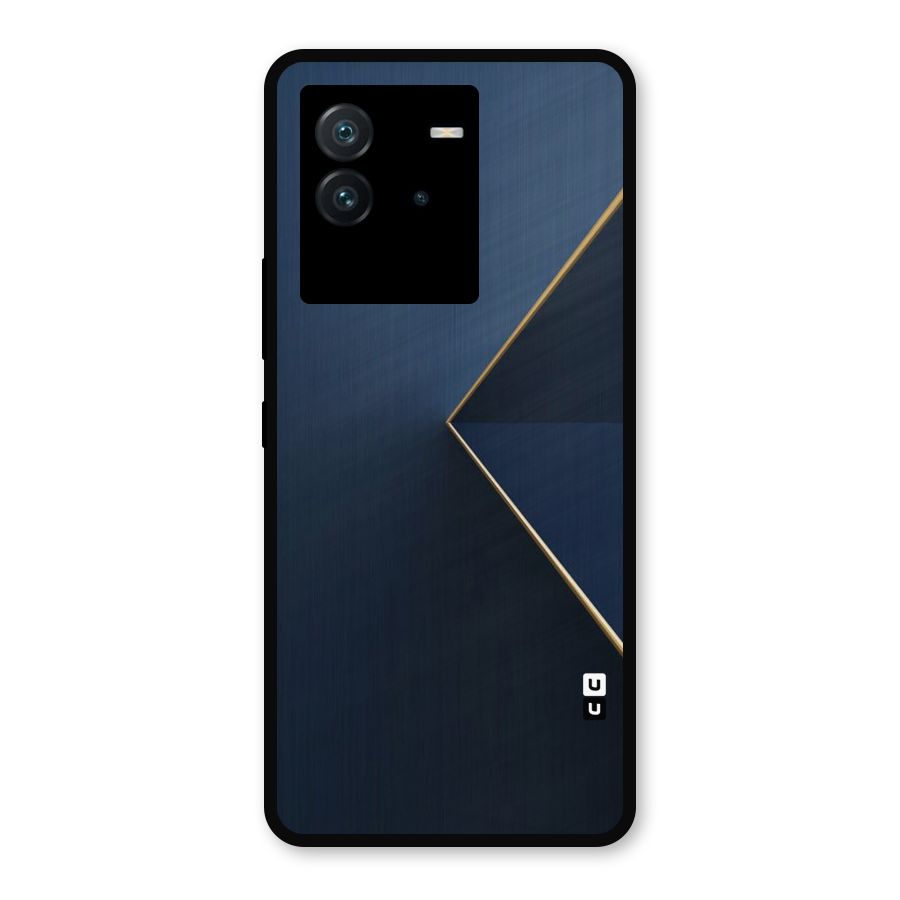 Golden Blue Triangle Metal Back Case for iQOO Neo 6 5G