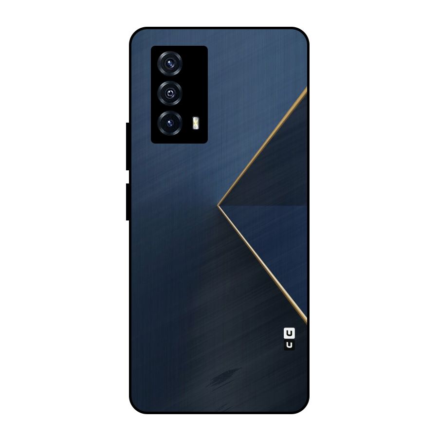 Golden Blue Triangle Metal Back Case for iQOO Z5