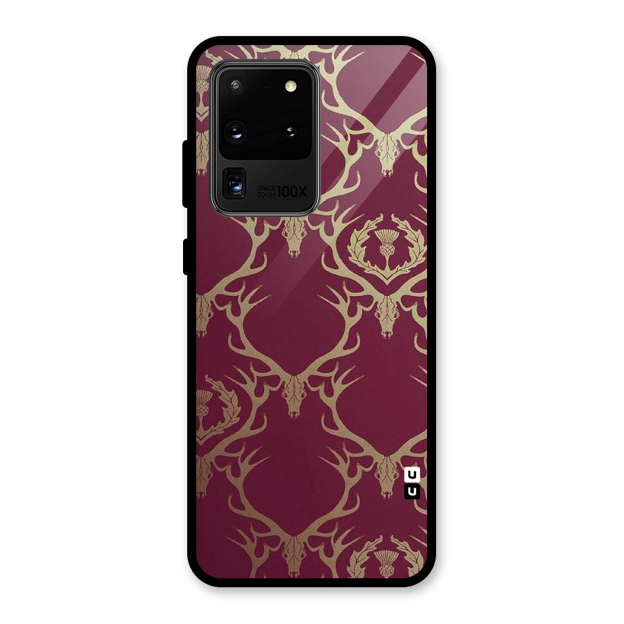 Golden Bull Design Glass Back Case for Galaxy S20 Ultra
