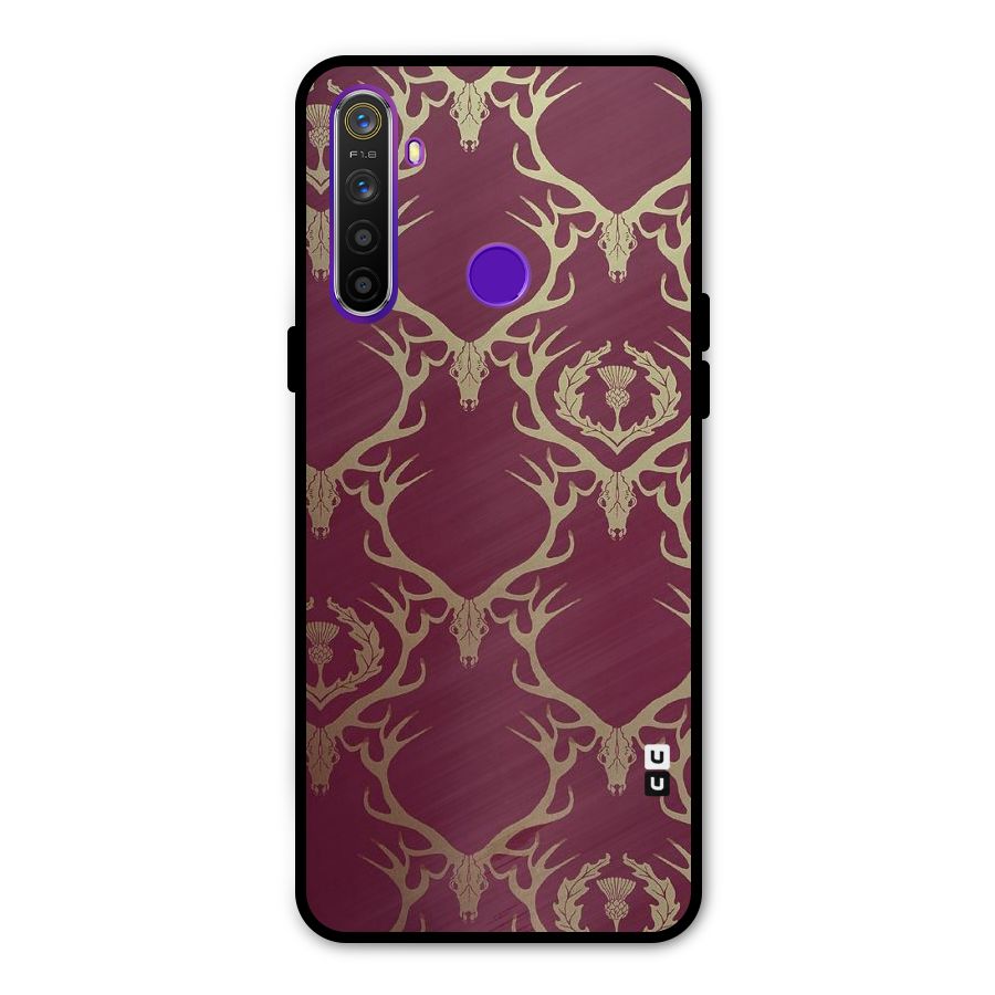 Golden Bull Design Glass Back Case for Realme 5s