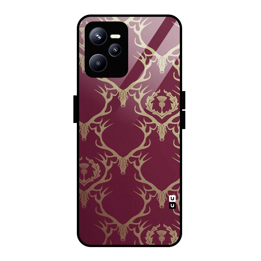 Golden Bull Design Glass Back Case for Realme C35