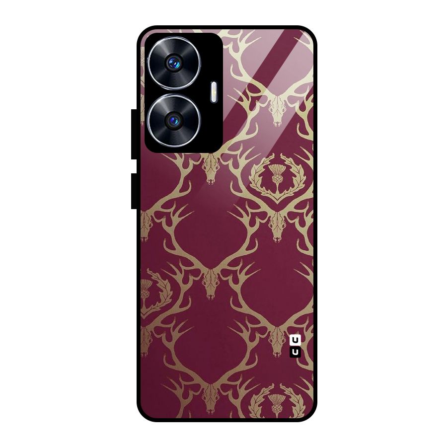 Golden Bull Design Glass Back Case for Realme Narzo N55
