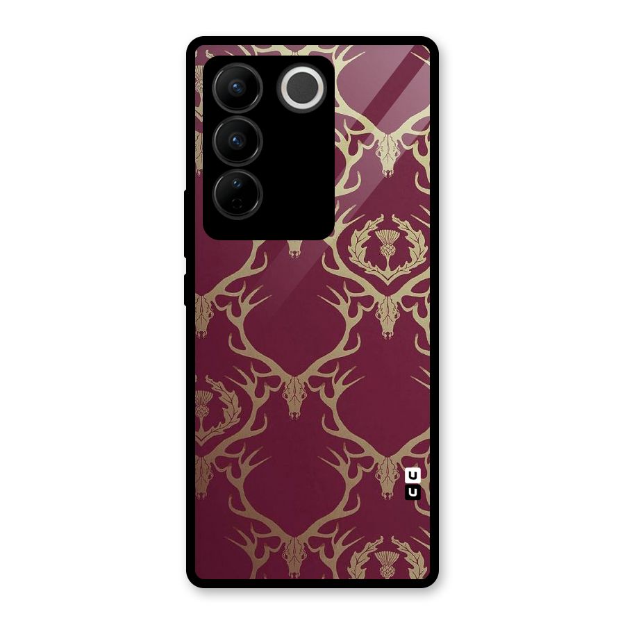 Golden Bull Design Glass Back Case for Vivo V27