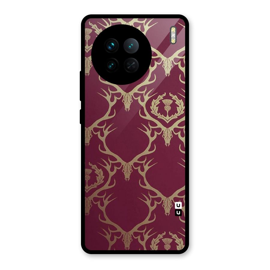 Golden Bull Design Glass Back Case for Vivo X90