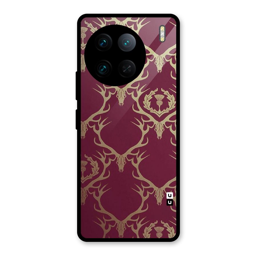 Golden Bull Design Glass Back Case for Vivo X90 Pro