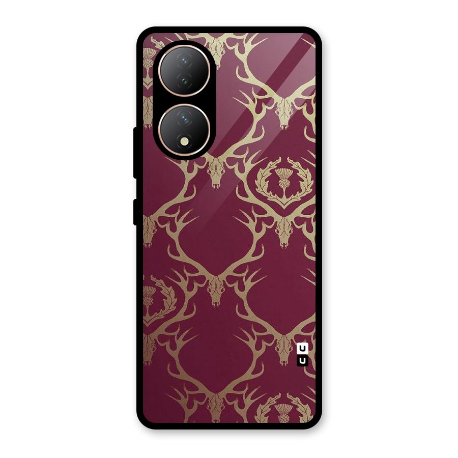 Golden Bull Design Glass Back Case for Vivo Y100A