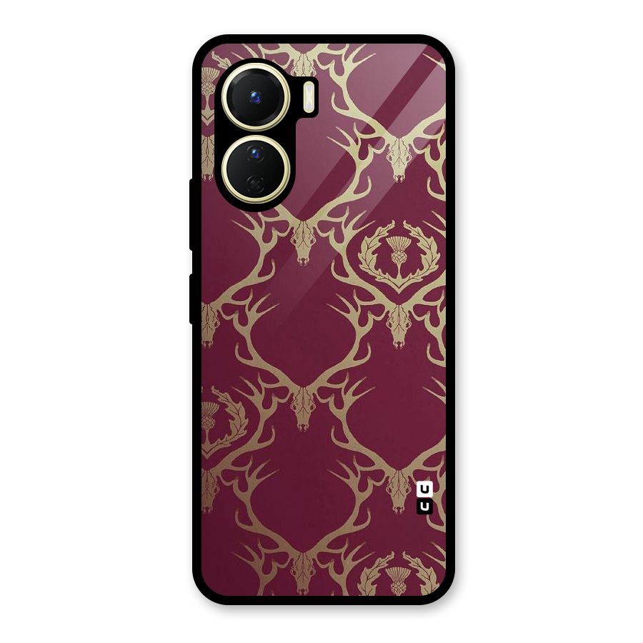 Golden Bull Design Glass Back Case for Vivo Y56