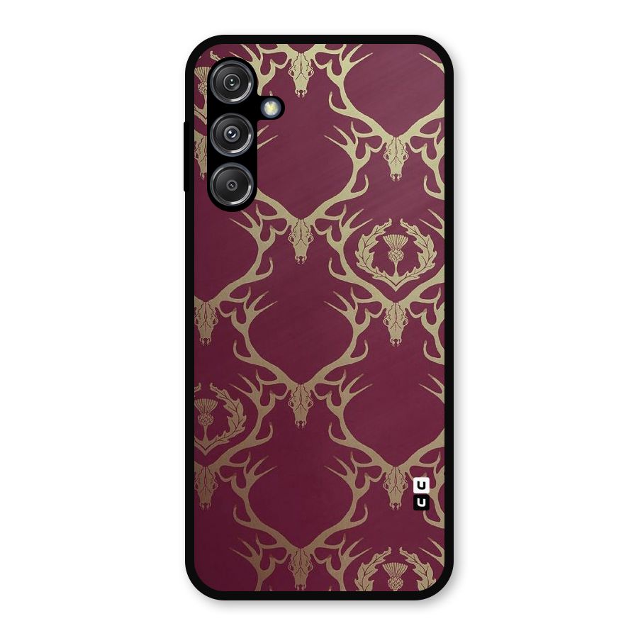 Golden Bull Design Metal Back Case for Galaxy M34 5G