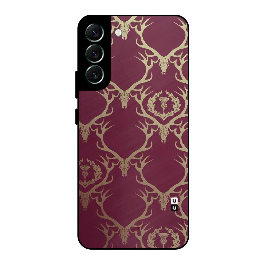 Golden Bull Design Metal Back Case for Galaxy S22 Plus 5G