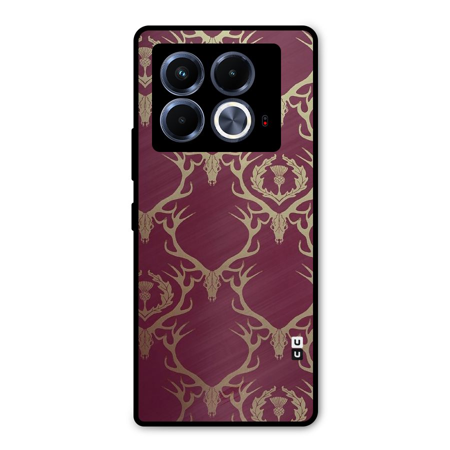 Golden Bull Design Metal Back Case for Infinix Note 40 5G
