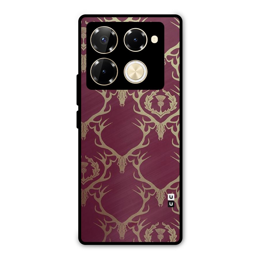 Golden Bull Design Metal Back Case for Infinix Note 40 Pro