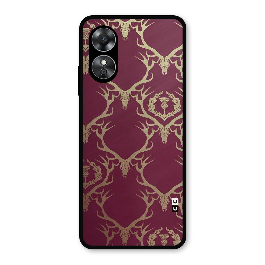 Golden Bull Design Metal Back Case for Oppo A17