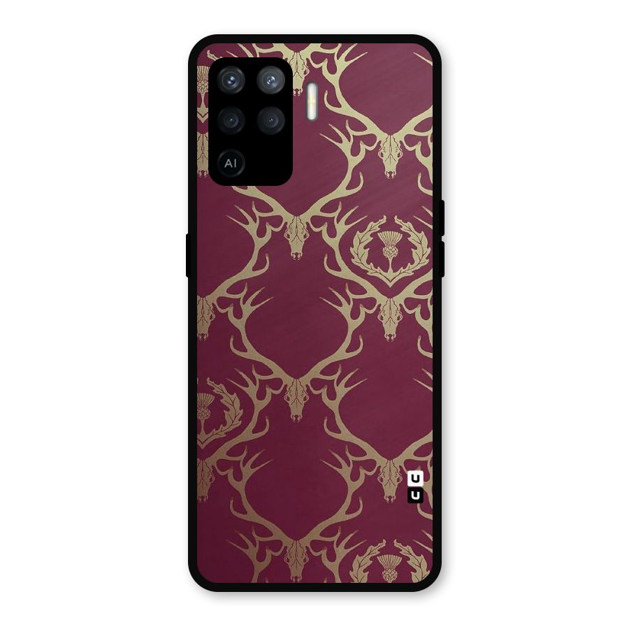 Golden Bull Design Metal Back Case for Oppo F19 Pro