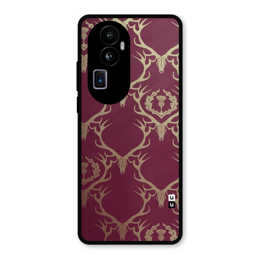 Golden Bull Design Metal Back Case for Oppo Reno10 Pro Plus