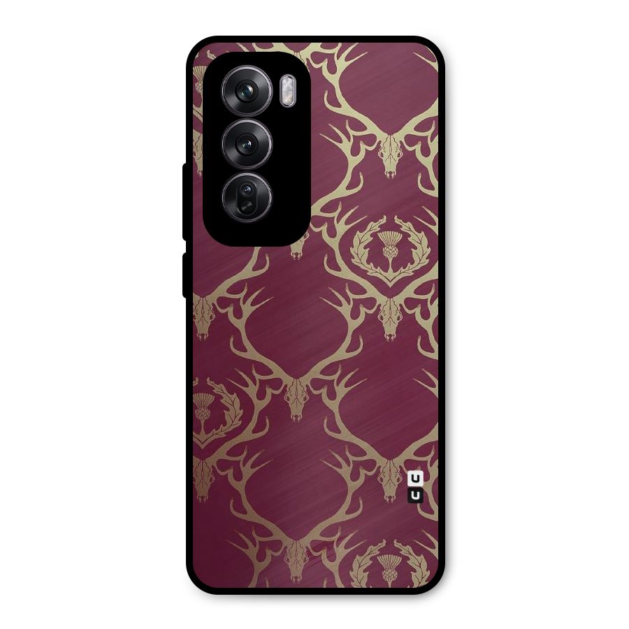 Golden Bull Design Metal Back Case for Oppo Reno12 Pro