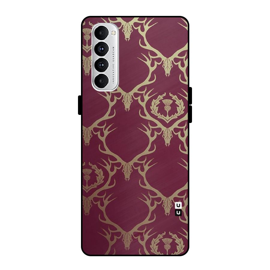 Golden Bull Design Metal Back Case for Oppo Reno4 Pro