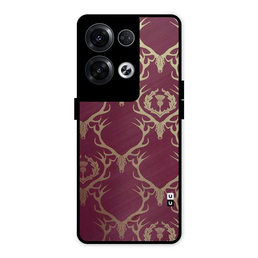 Golden Bull Design Metal Back Case for Oppo Reno8 Pro 5G