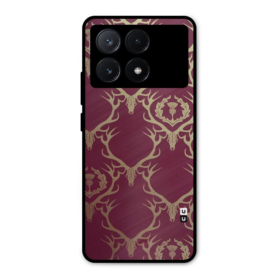 Golden Bull Design Metal Back Case for Poco X6 Pro