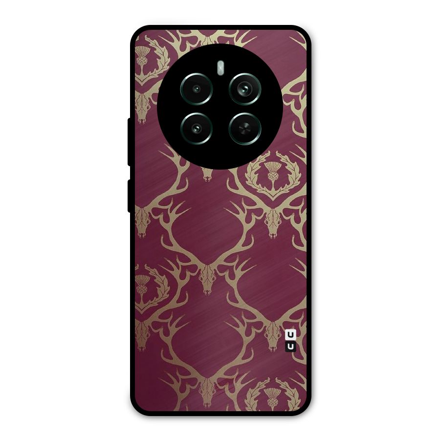 Golden Bull Design Metal Back Case for Realme 12 Pro Plus