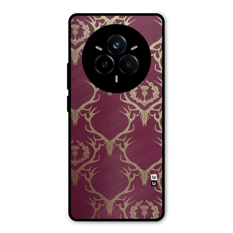 Golden Bull Design Metal Back Case for Realme 14 Pro