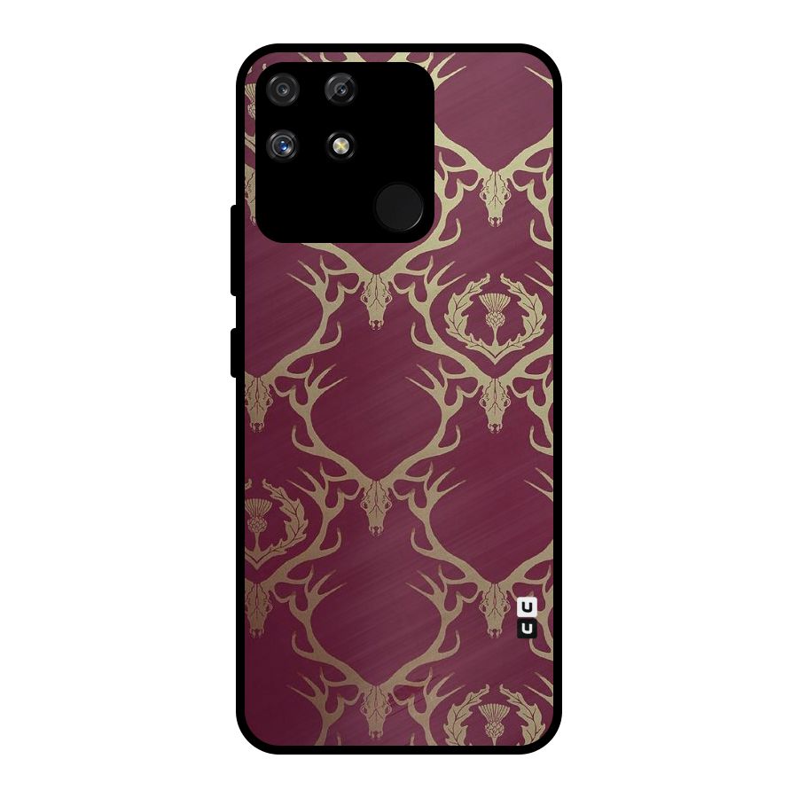 Golden Bull Design Metal Back Case for Realme Narzo 50A