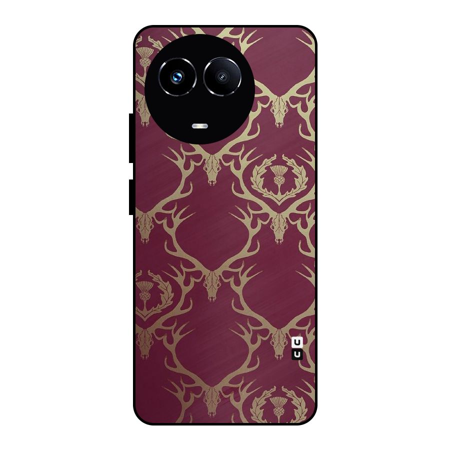Golden Bull Design Metal Back Case for Realme Narzo 60X