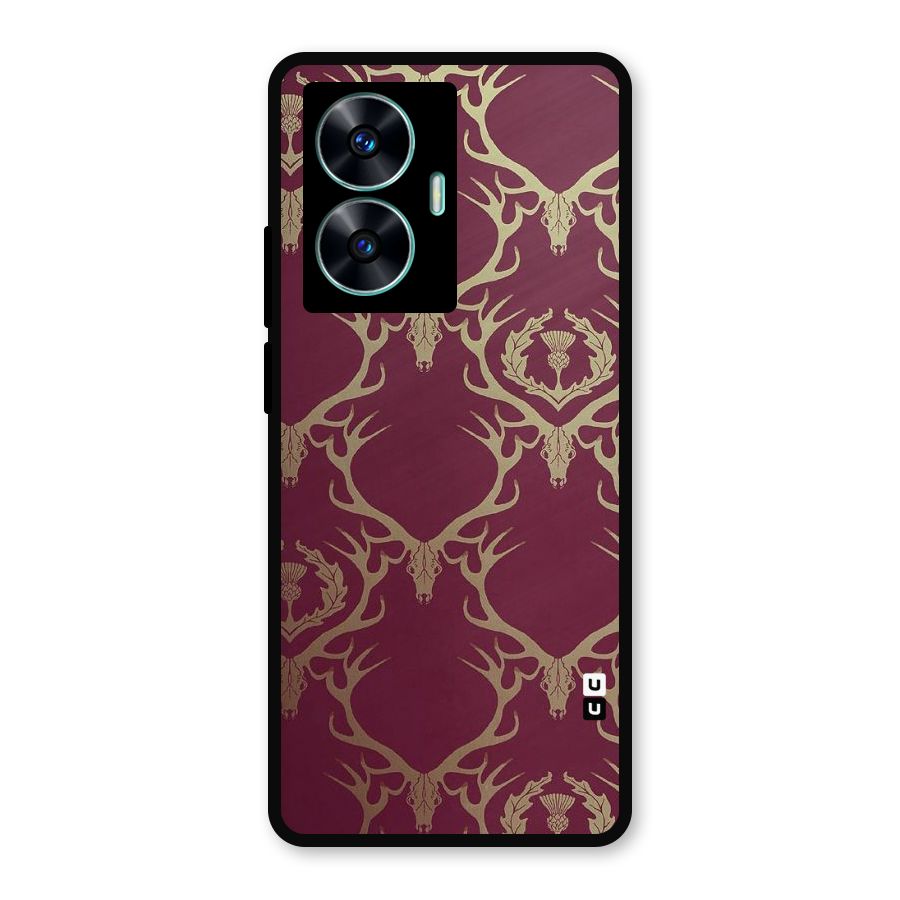 Golden Bull Design Metal Back Case for Realme Narzo N55