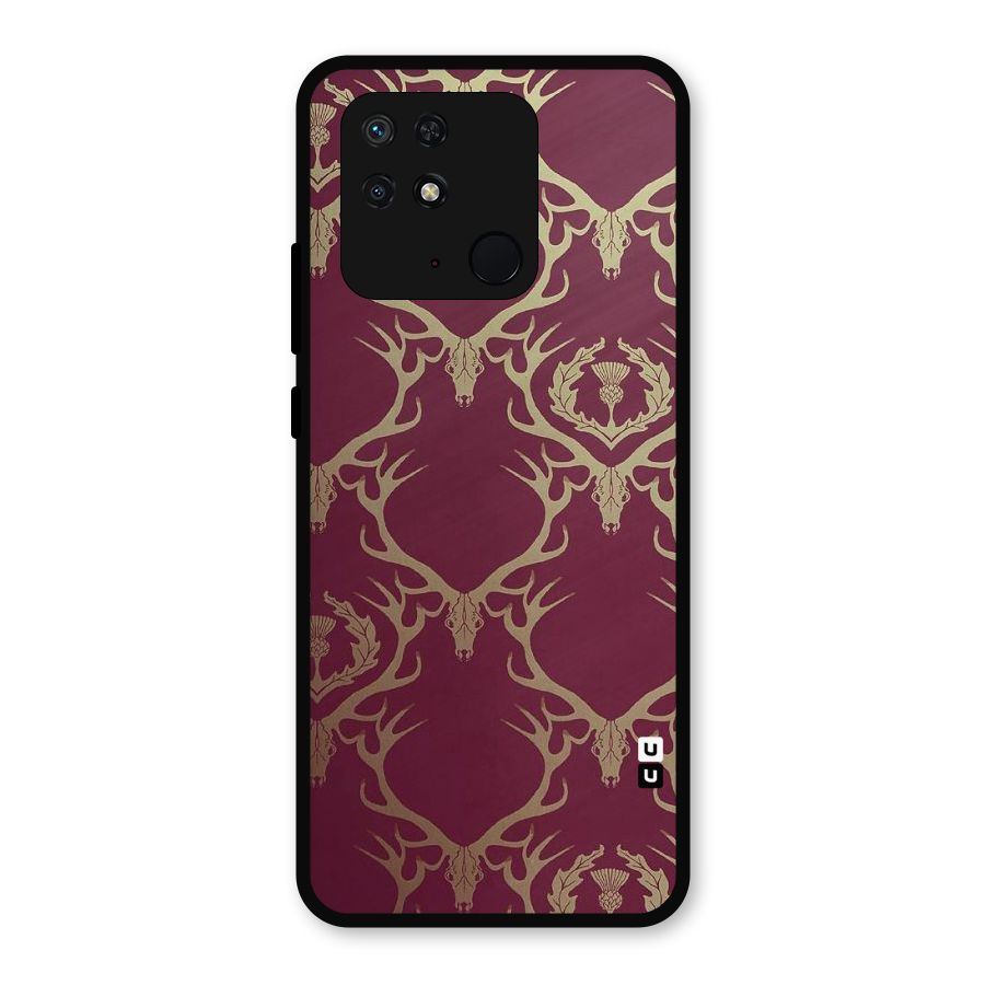 Golden Bull Design Metal Back Case for Redmi 10 Power