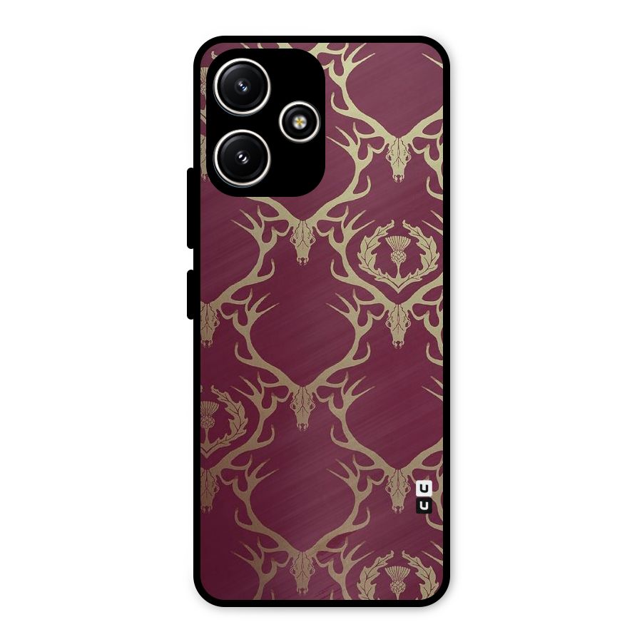 Golden Bull Design Metal Back Case for Redmi 12 5G