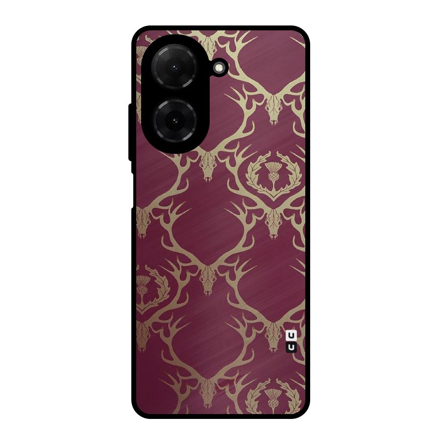 Golden Bull Design Metal Back Case for Redmi A5 4G