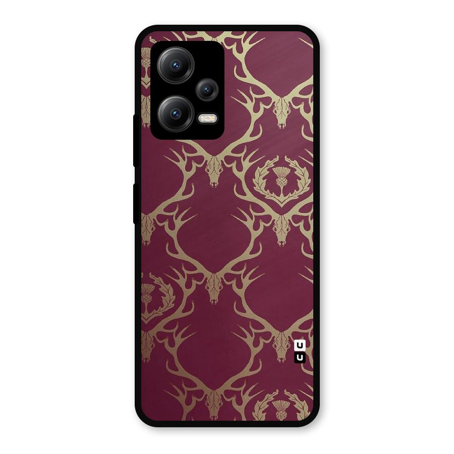 Golden Bull Design Metal Back Case for Redmi Note 12 5G
