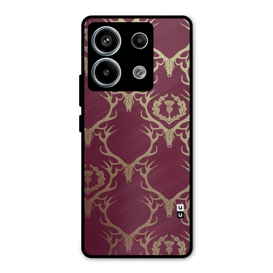 Golden Bull Design Metal Back Case for Redmi Note 13 Pro 5G