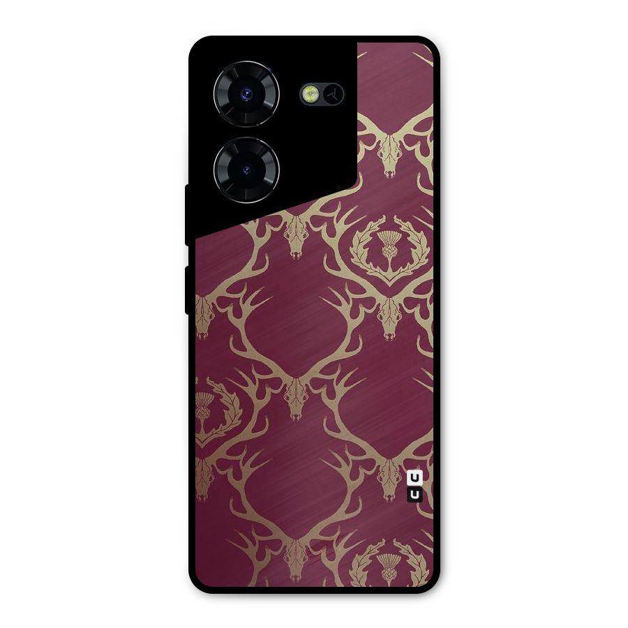 Golden Bull Design Metal Back Case for Tecno Pova 5 Pro 5G