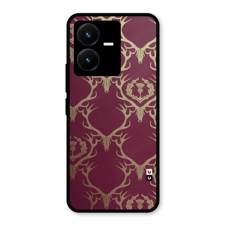 Golden Bull Design Metal Back Case for Vivo Y22